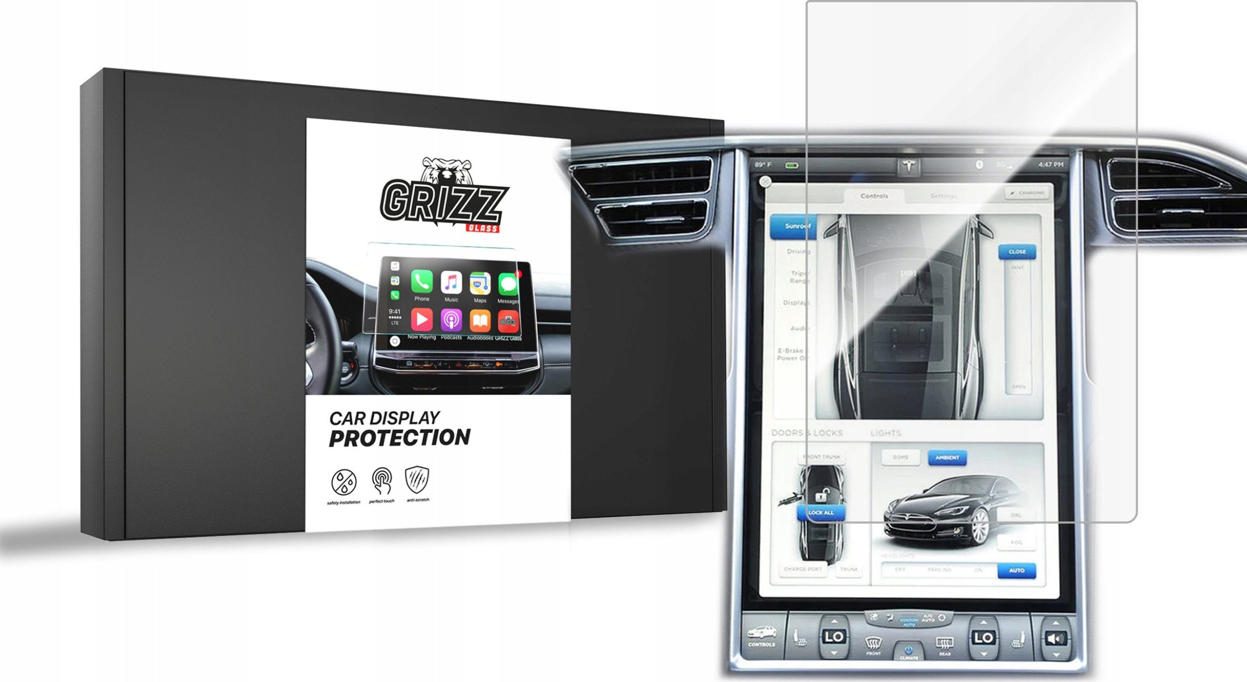 GrizzGlass Folia ceramiczna GrizzGlass CarDisplay Protection do Tesla Model X 17"2016-2021