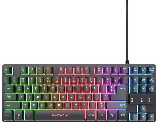 Podświetlana klawiatura gamingowa GTX 833 Thado TKL czarna Trust