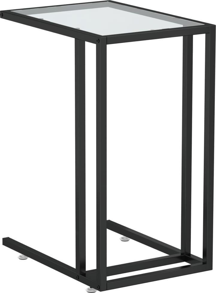 vidaXL Komputerowy stolik boczny czarny+szkło