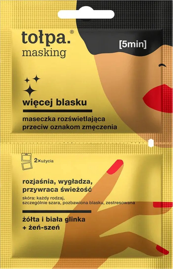 Tołpa masking Maseczka rozświetlająca przeciw oznakom zmęczenia Więcej blasku 2x5 ml 10ml