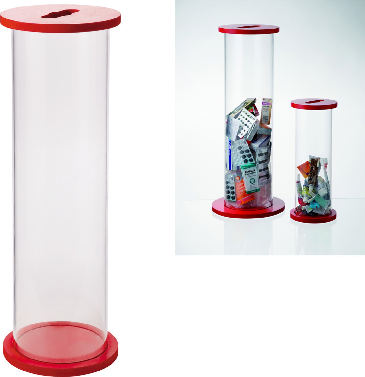 GSG24 Pojemnik na zużyte baterie stare leki zakrętki 5.5L Pojemnik na zużyte baterie stare leki zakrętki 5.5L