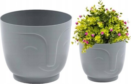 Lamela Osłonka szara plastikowa na kwiaty Atena 14x12,5 cm