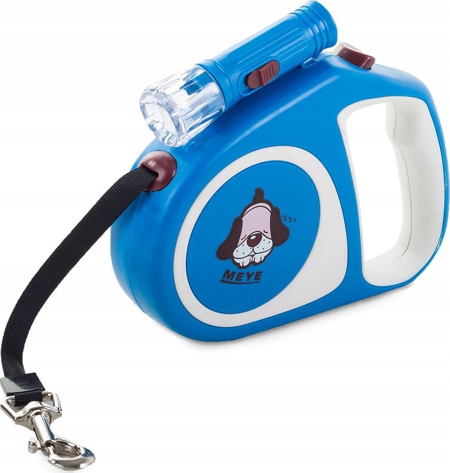 Przyjaciele SMYCZ DLA PSA AUTOMATYCZNA BLOKADA LATARKA 5m 15kg