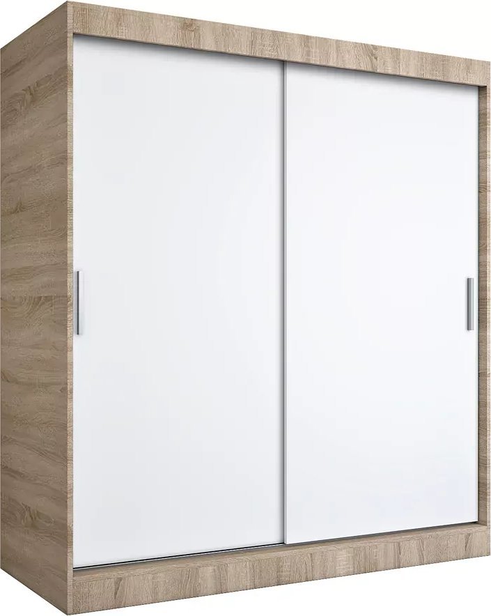 Elior Szafa przesuwna 180 cm dąb sonoma + biały - Corina 5X