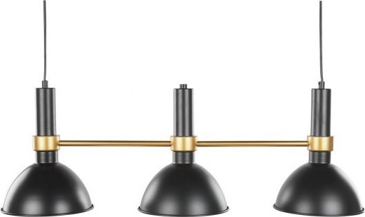 Lampa wisząca Beliani Lampa wisząca 3-punktowa metalowa czarno-złota BELES!