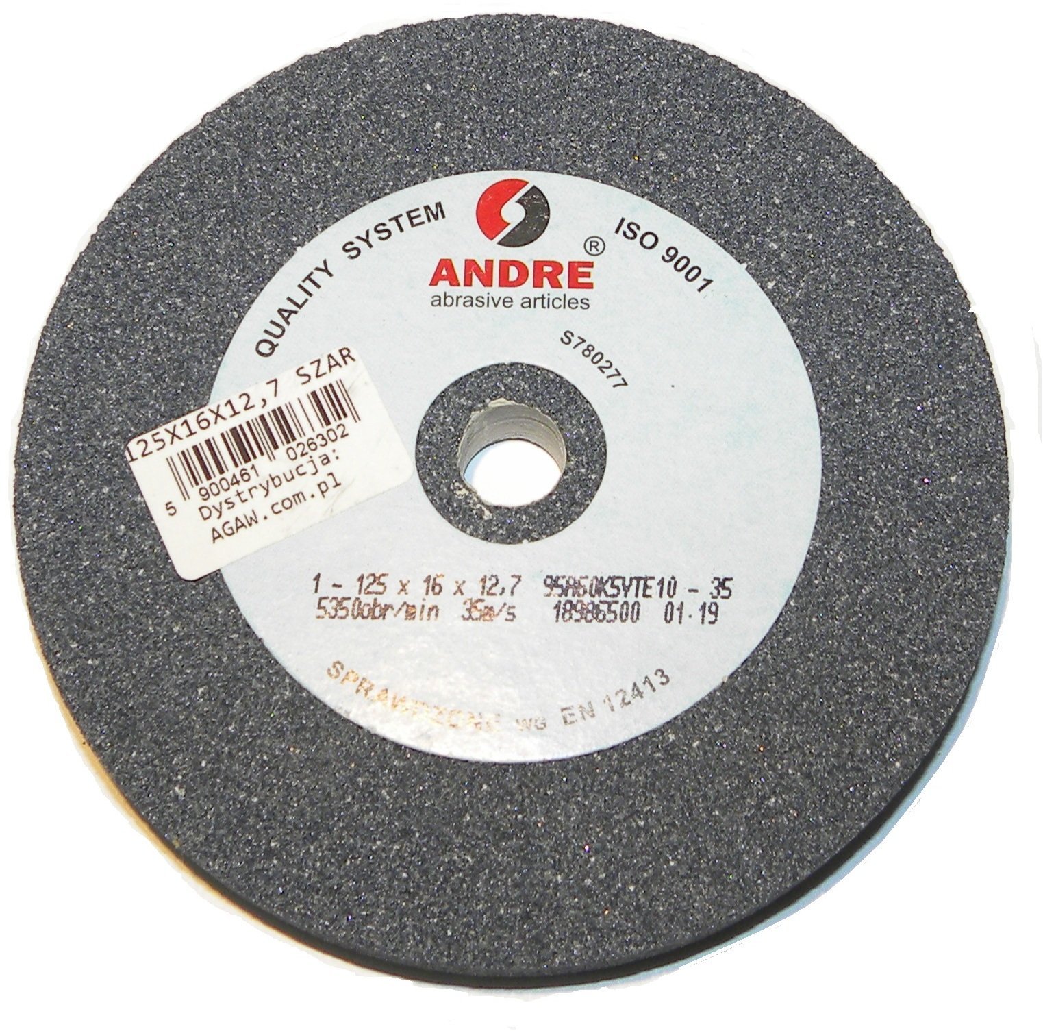 ANDRE ŚCIERNICA PŁASKA 125mm x 16mm x 12,7mm 95A60K5VTE10-35 SZARA "TYP 1"