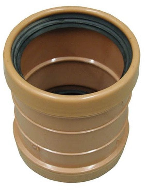 SEWER DOUBLE SOCKET 110 PVC, BROWN