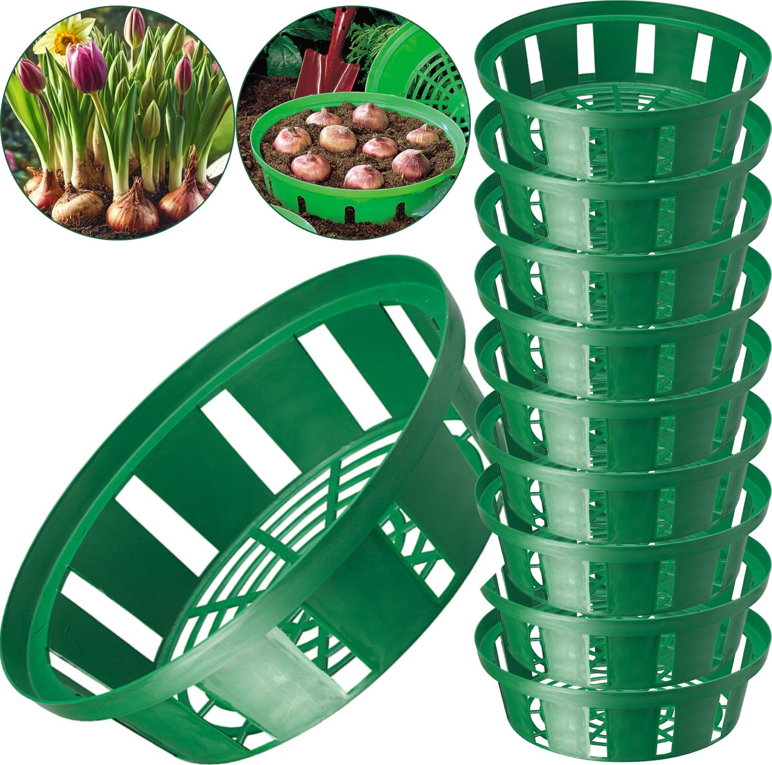 10x Koszyk okrągły na cebulki 18cm Osłonka do sadzenia