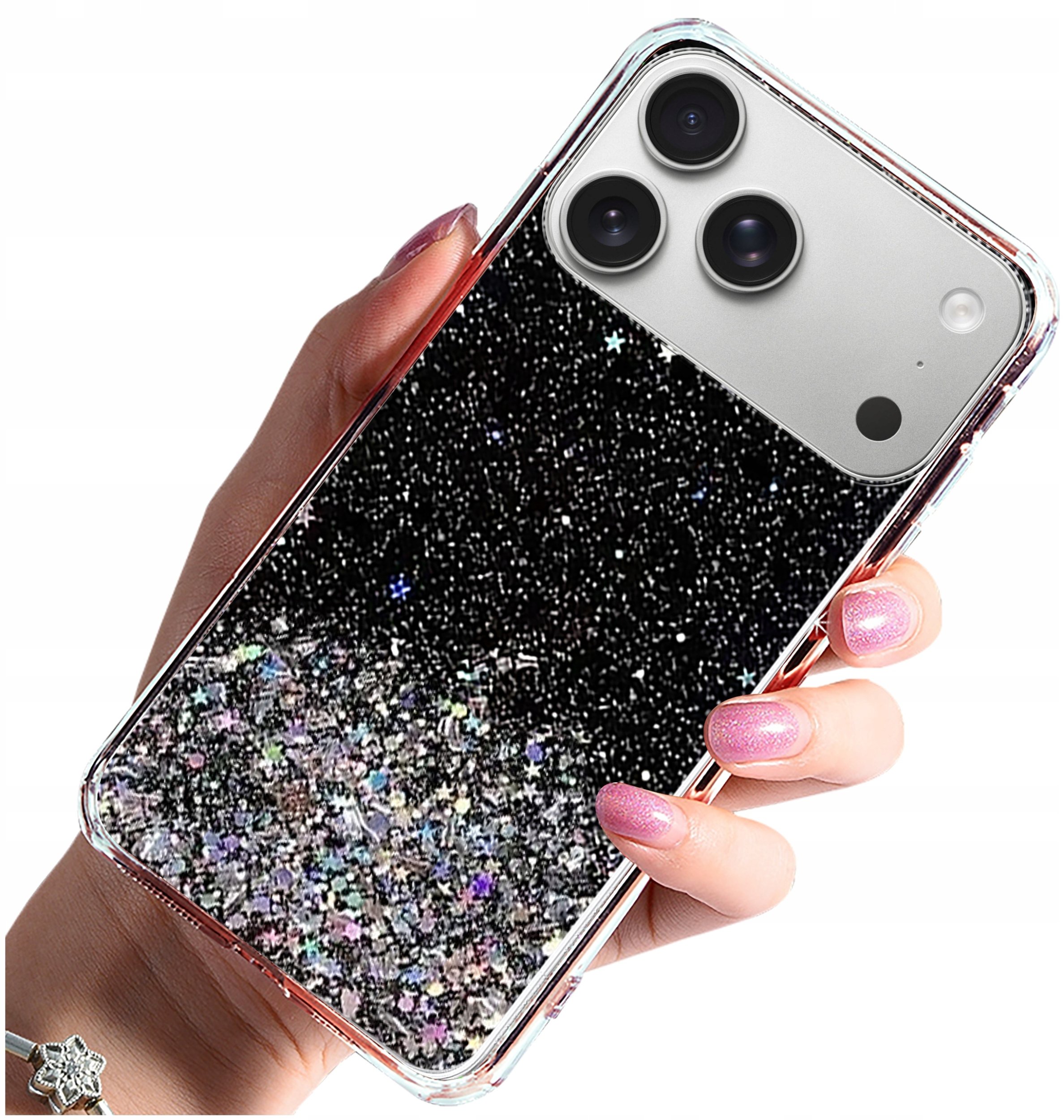 krainaGSM Etui do iPhone 17 Pro Max Etui brokatowe plecki + SZKŁO OCHRONNE 9H