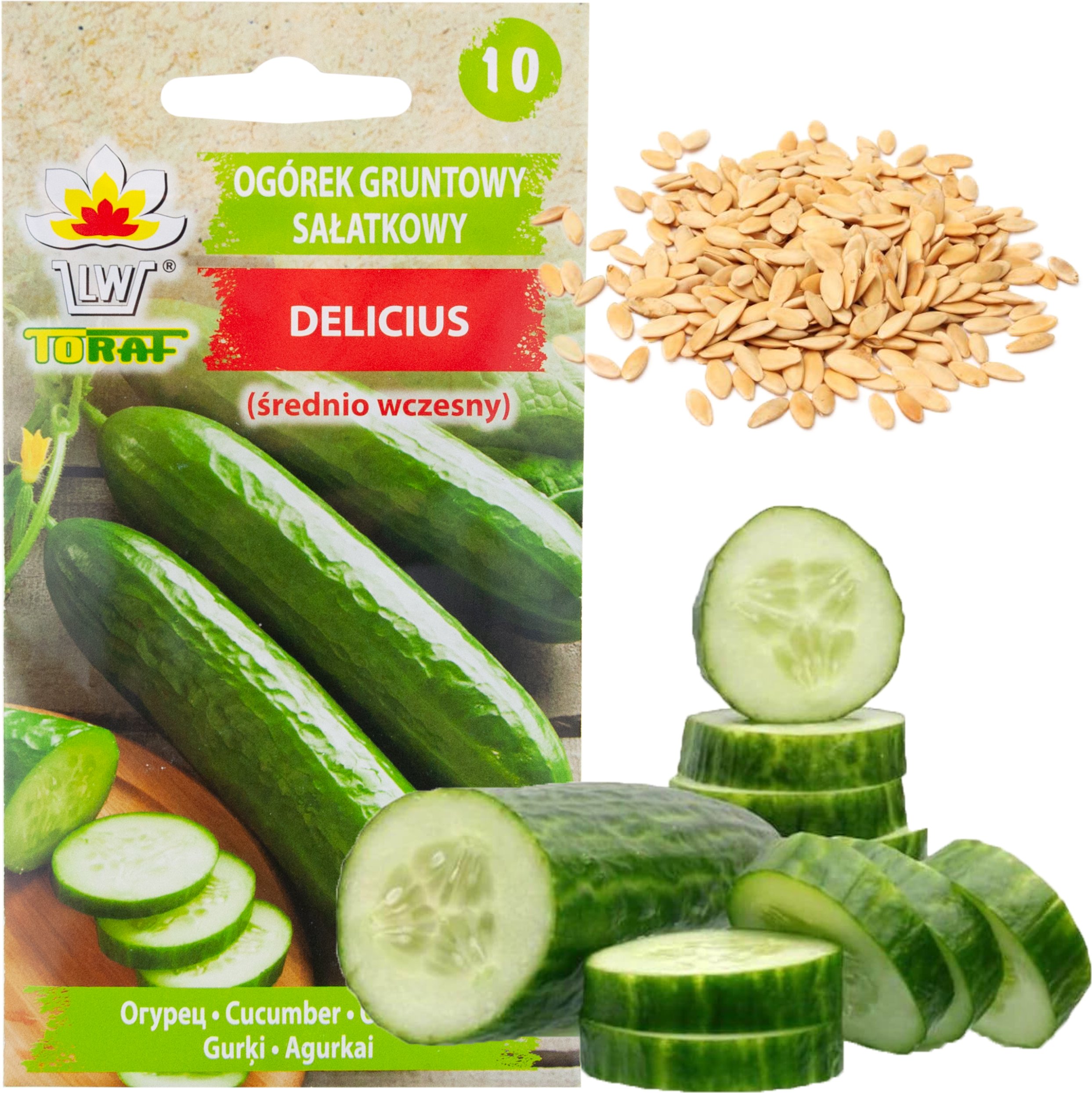 W1339 OGÓREK podłużny DELICIUS NASIONA OGÓRKA WARZYW SADZENIA SAŁATKOWA ODMIANA