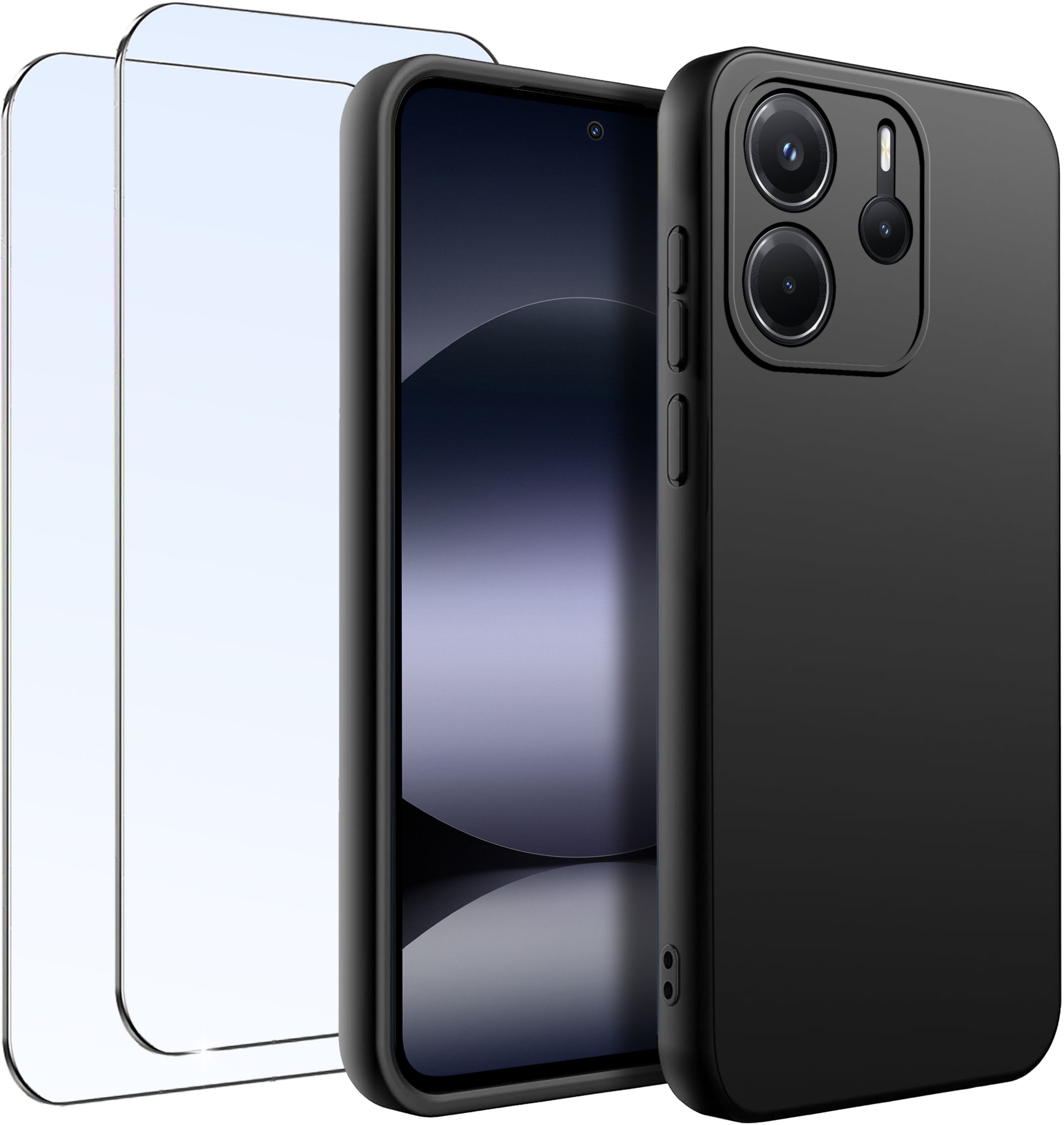 ZESTAW Etui do Xiaomi Redmi Note 14 5G CASE Gumowe Matowe Silikon +2X SZKŁO