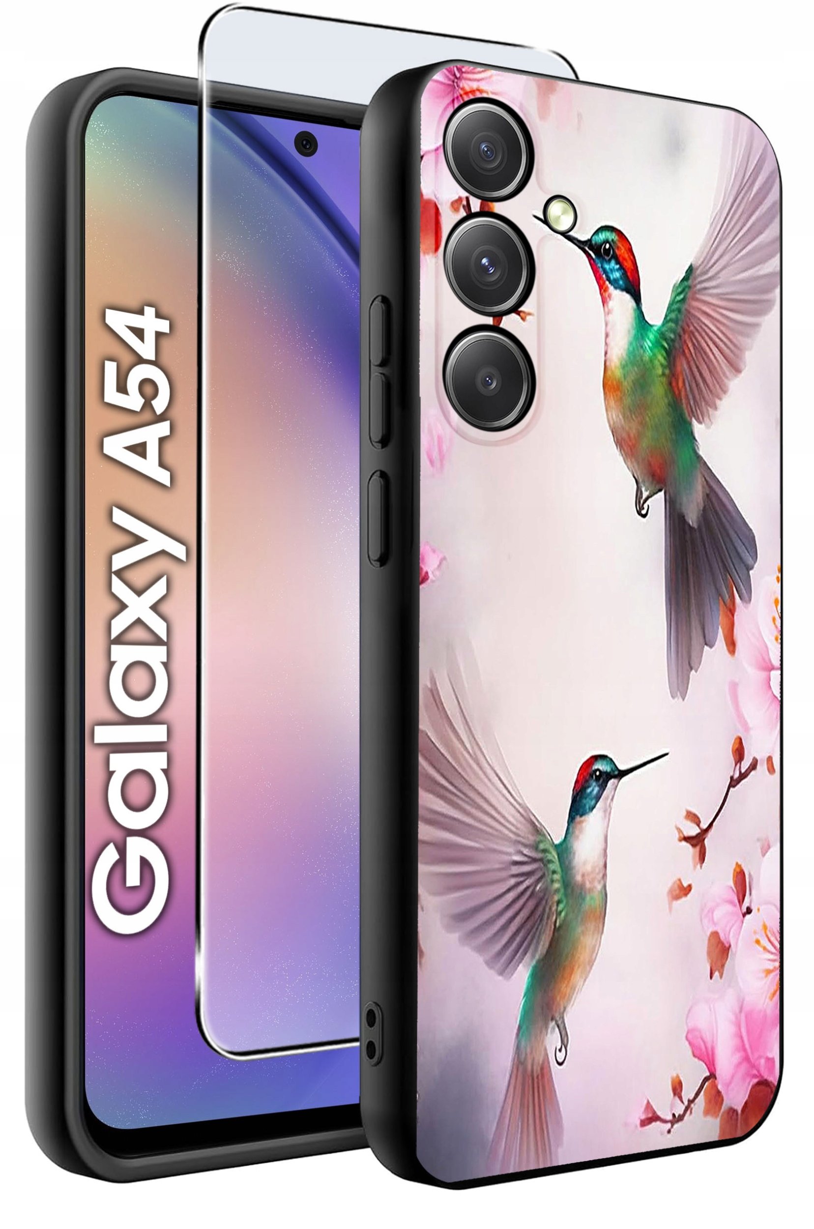 ETUI do Samsung A54 5G WZORY | SILIKONOWE MATT CASE + SZKŁO 9H