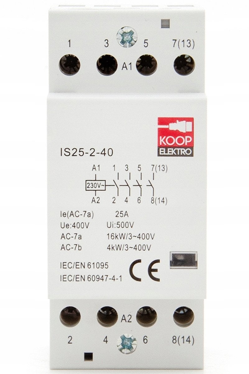Stycznik modułowy 25-40 25A 4NO 230V 2P 3-FAZ IS25-2-40