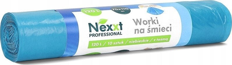 NEXXT Worki na śmieci Nexxt 120L LDPE z taśmą niebieskie (10)