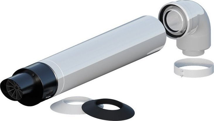 Onnline Zestaw kominowy, przyłączeniowy do kotłów kondensacyjnych ZB-13 przez ścianę, DN60/100mm ONNLINE, kompatybilny z kotłami Ariston, Vailant, Ber