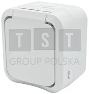 60224 Gniazdo z uziemieniem pojedyncze natynkowe Aqua Pro IP55 białe 60224