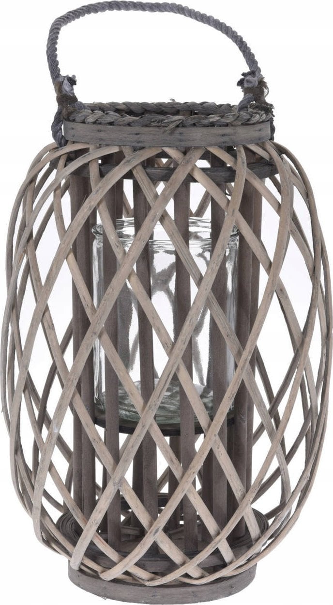Home Styling Collection Lampion wiklinowy, Ø 27,5 x 41 cm, szary