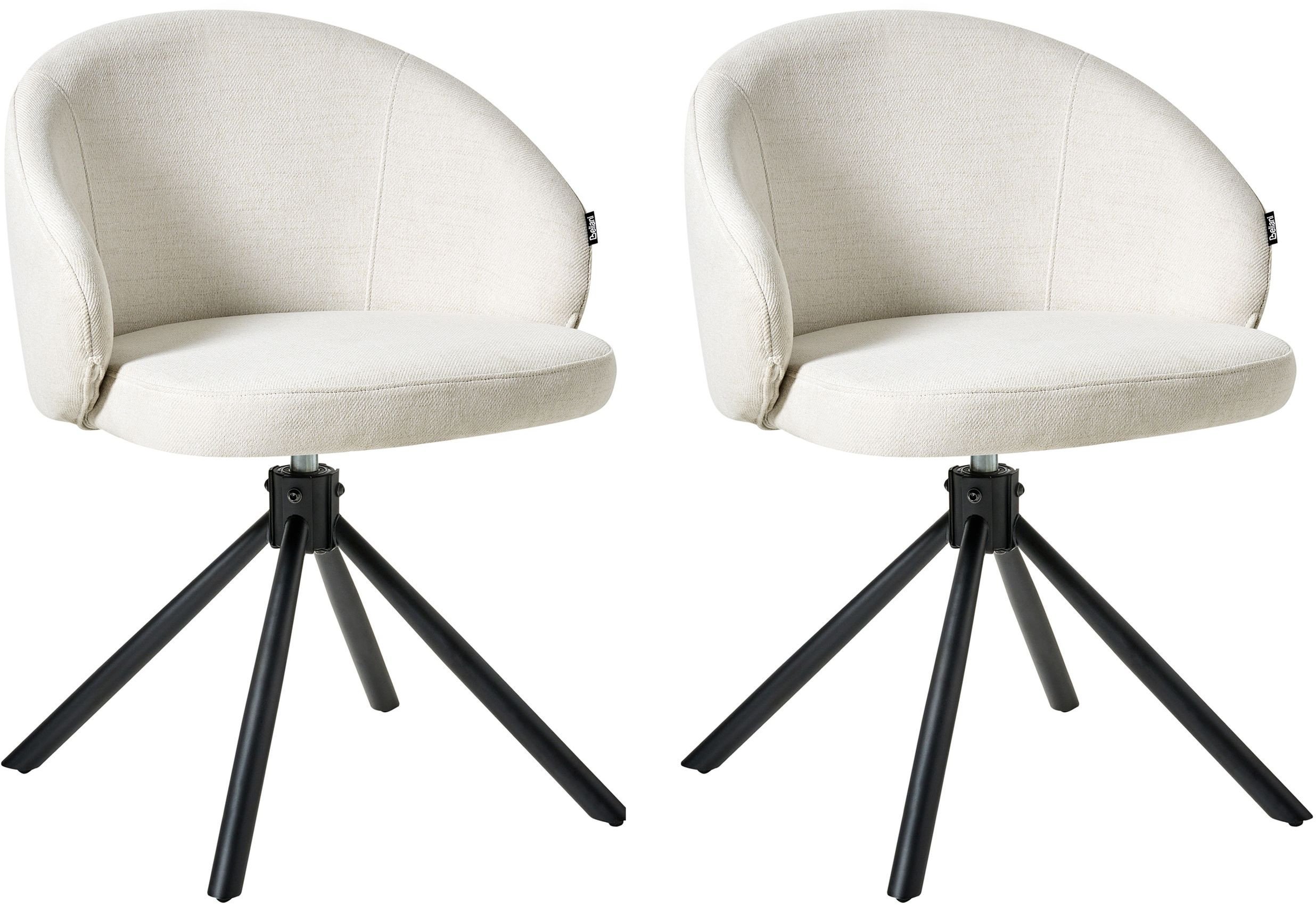 Zestaw 2 krzeseł do jadalni Obrotowy OVALO Złamana biel