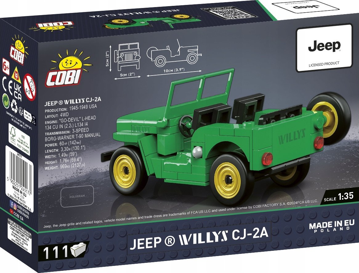 Cobi Jeep Willys CJ-2A zielony
