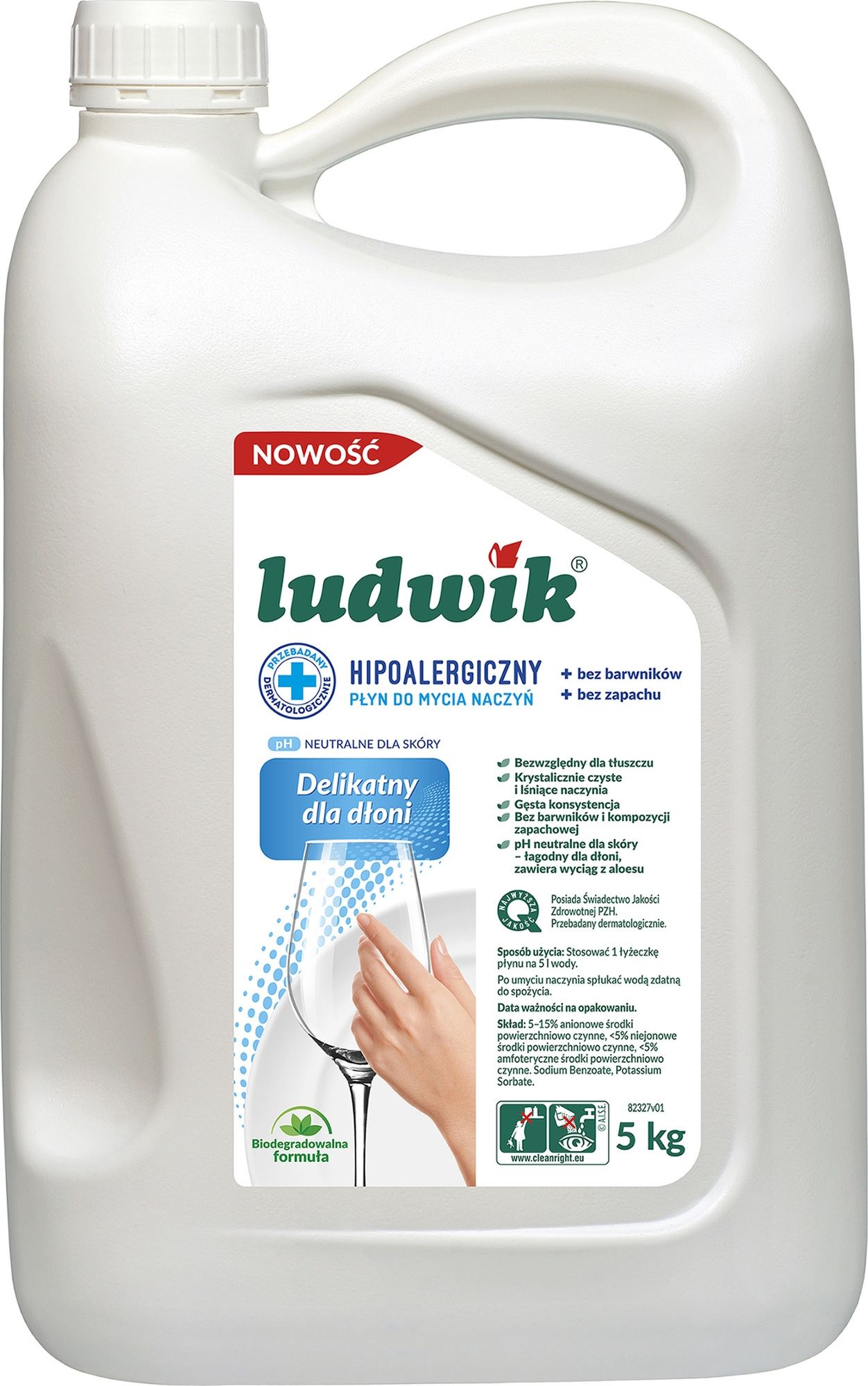Ludwik Płyn do mycia naczyń Ludwik hipoalergiczny 5kg