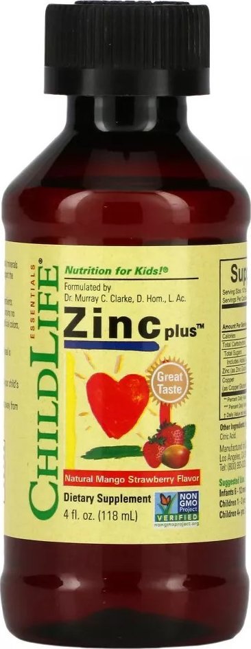 Triton ChildLife Cynk Dla dzieci, mango-truskawka - 118 ml