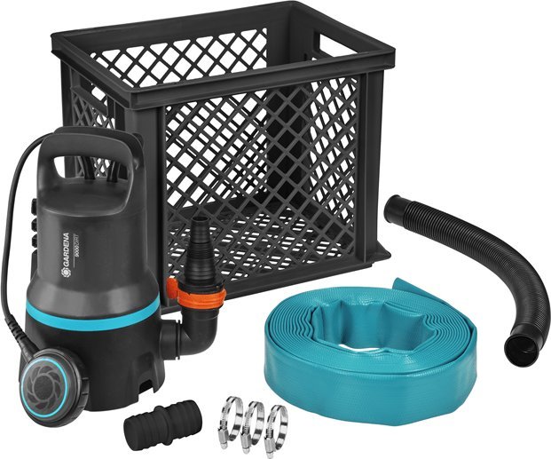 Gardena GARDENA High Water Set 9000, Submersible / Pressure Pump (black/turquoise, 300 Watt)