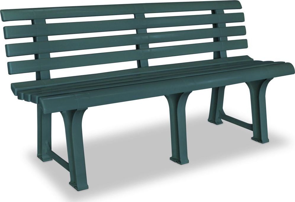 vidaXL ławka ogrodowa, 145,5 cm, plastik, zielona (43584)