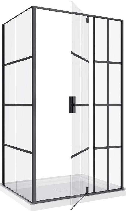 INDES CZARNA KABINA prysznicowa loft BLACK 90x90cm