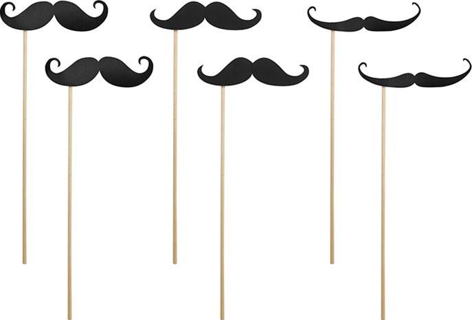 Party Deco Propsy do fotobudki, Wąsy, mix, 24 cm, 6 szt. uniwersalny