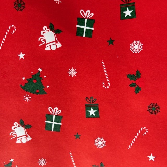 Papier świąteczny do pakowania czerwony choinki święta 70cmx2m 288m70
