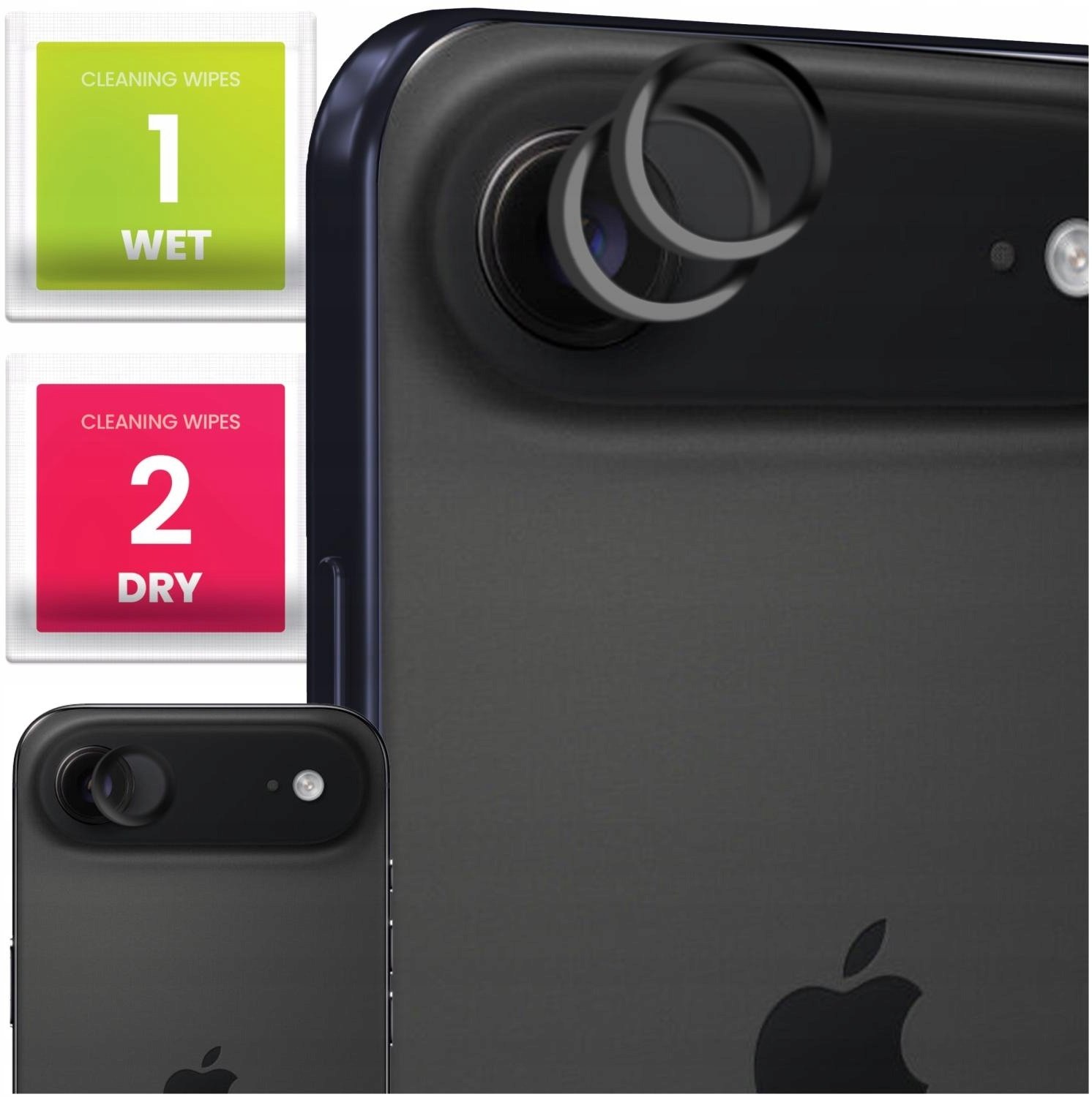 2x Szkło Na Aparat Do Apple iPhone 17 Air (Na Obiektywy, Czarne, Hartowane)