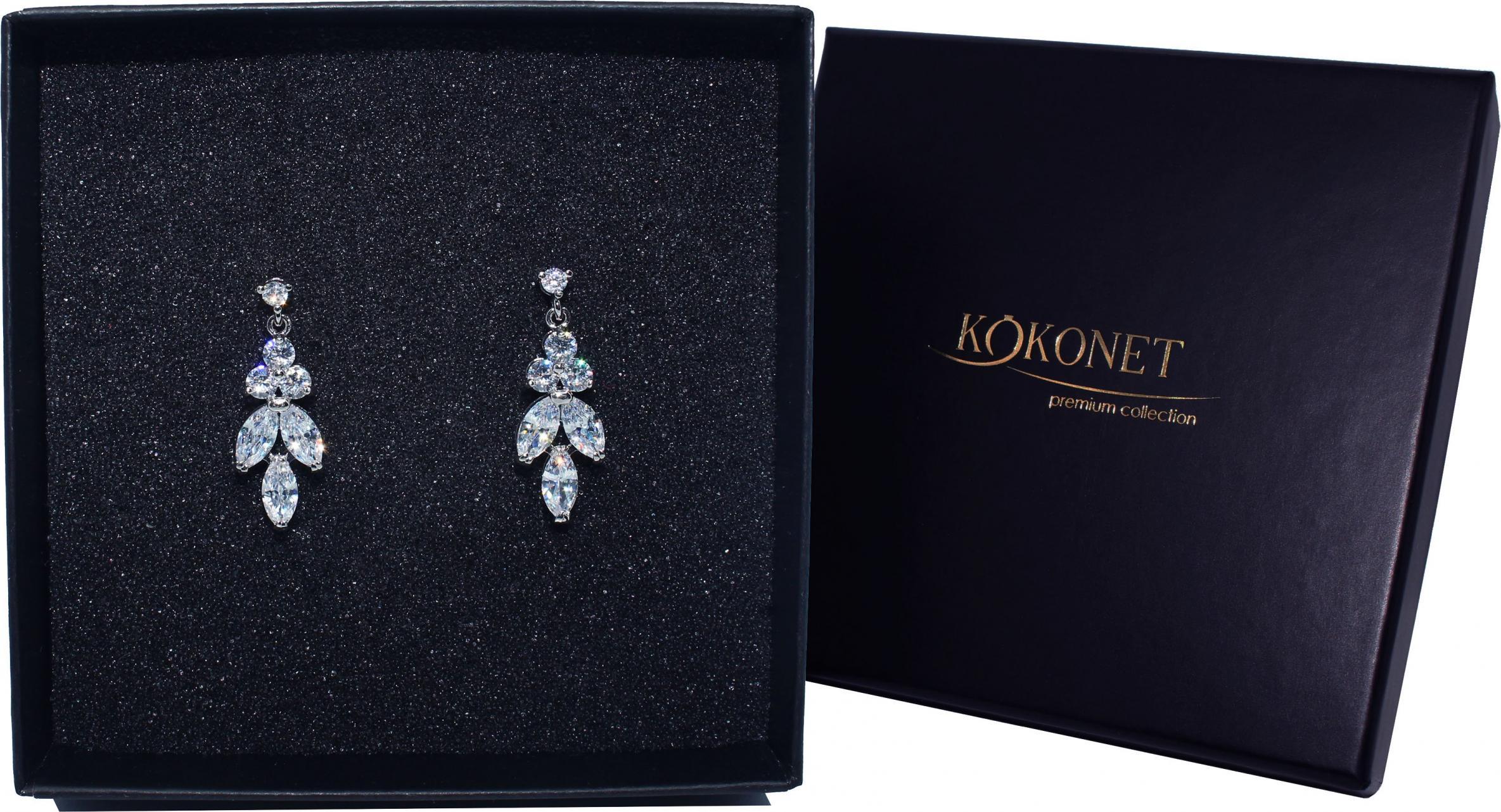 KOKONET KOLCZYKI ślubne drobne srebrne SWAROVSKI gwarancja ŚLUB