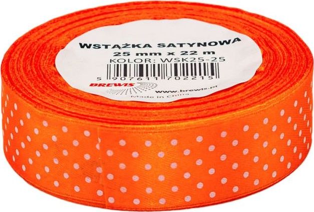 BREWIS Wstążka satynowa BREWIS kropki 25mm WSK25-25 Brewis