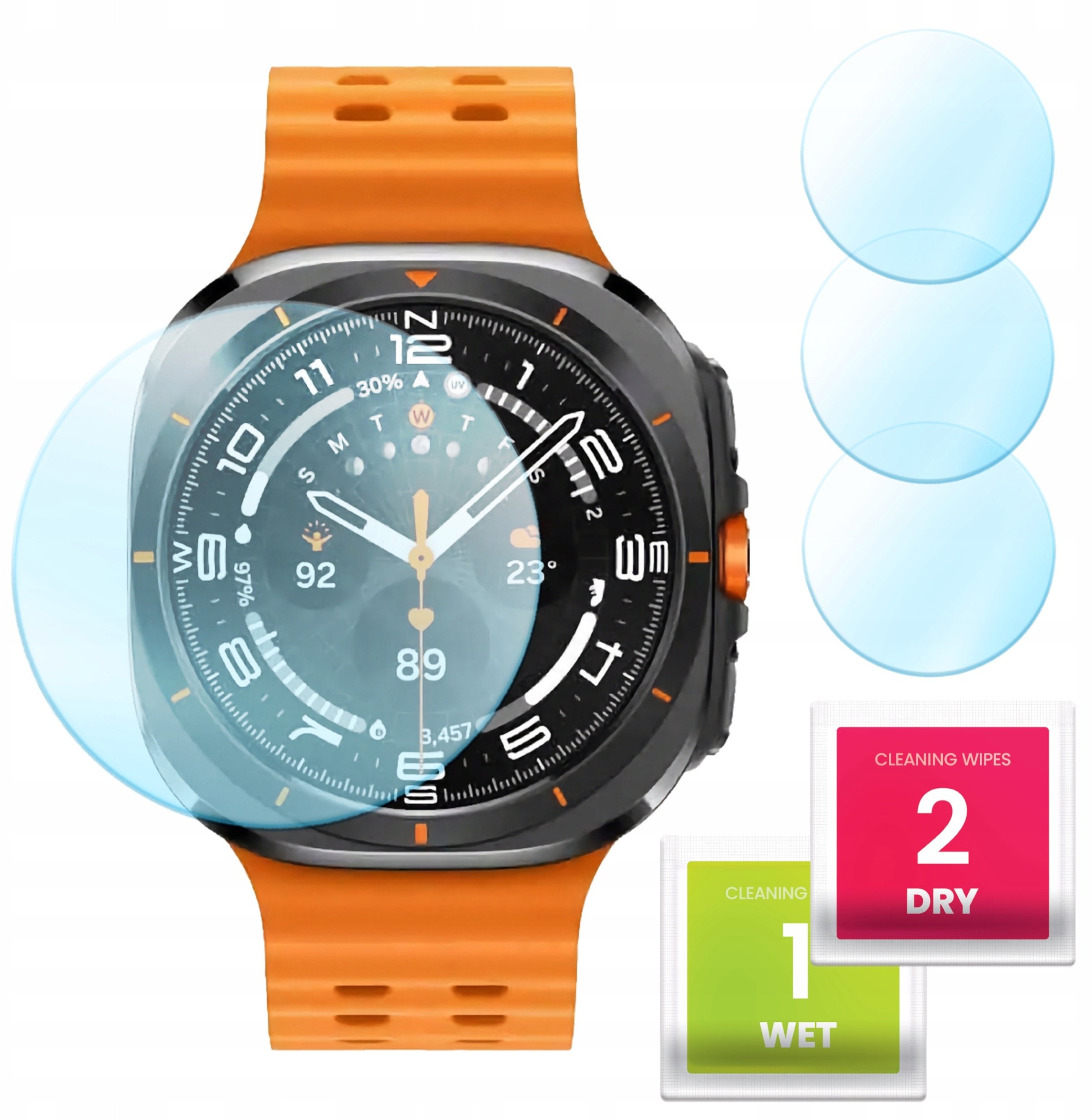 3-PAK Szkło Hybrydowe do Samsung Galaxy Watch 7 Ultra (Szkiełko, Ochronne)