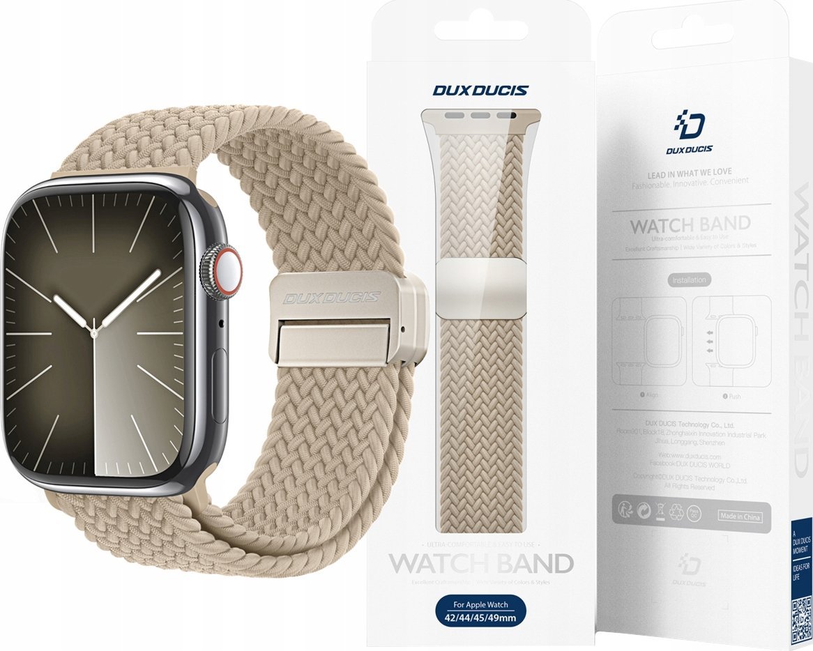 Dux Ducis DUX DUCIS pasek MIXTURE PRO pleciony do Apple Watch 42 / 44 / 45 / 49 mm beżowy