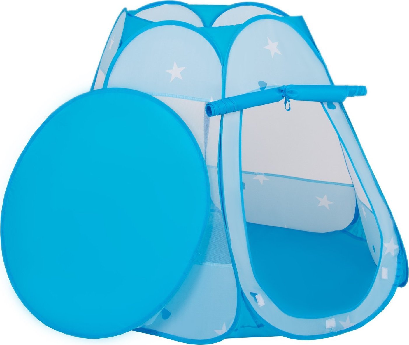 Selonis Selonis Namiot zamek NZ-100X z piłeczkami 6cm niebieski: biały-szary-turkus 105x90cm/BEZkulek Zabawka namiot dla dzieci