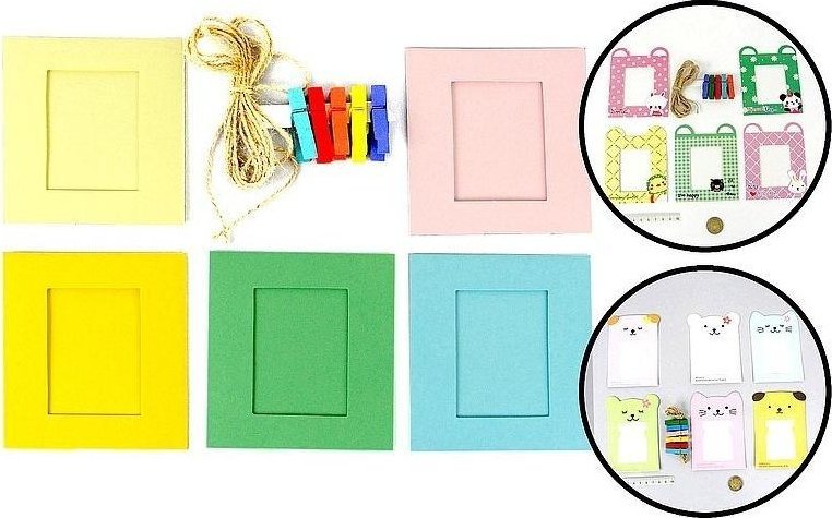 Ramki na zdjęcia ze sznurkiem i klamerkami MIX