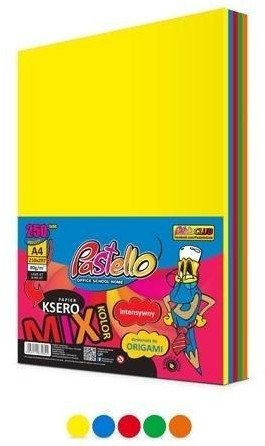 Papier ksero A4 80g 5 kolorów 250 arkuszy