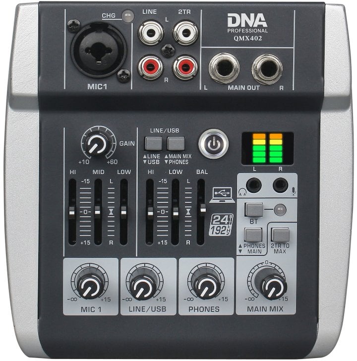 Analogowy mikser dźwięku DNA QMX402 3 kanały