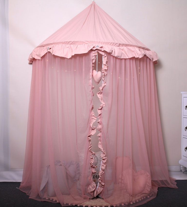 Elior Różowy baldachim dla dziewczynki z oświetleniem LED - Sentopia 2X