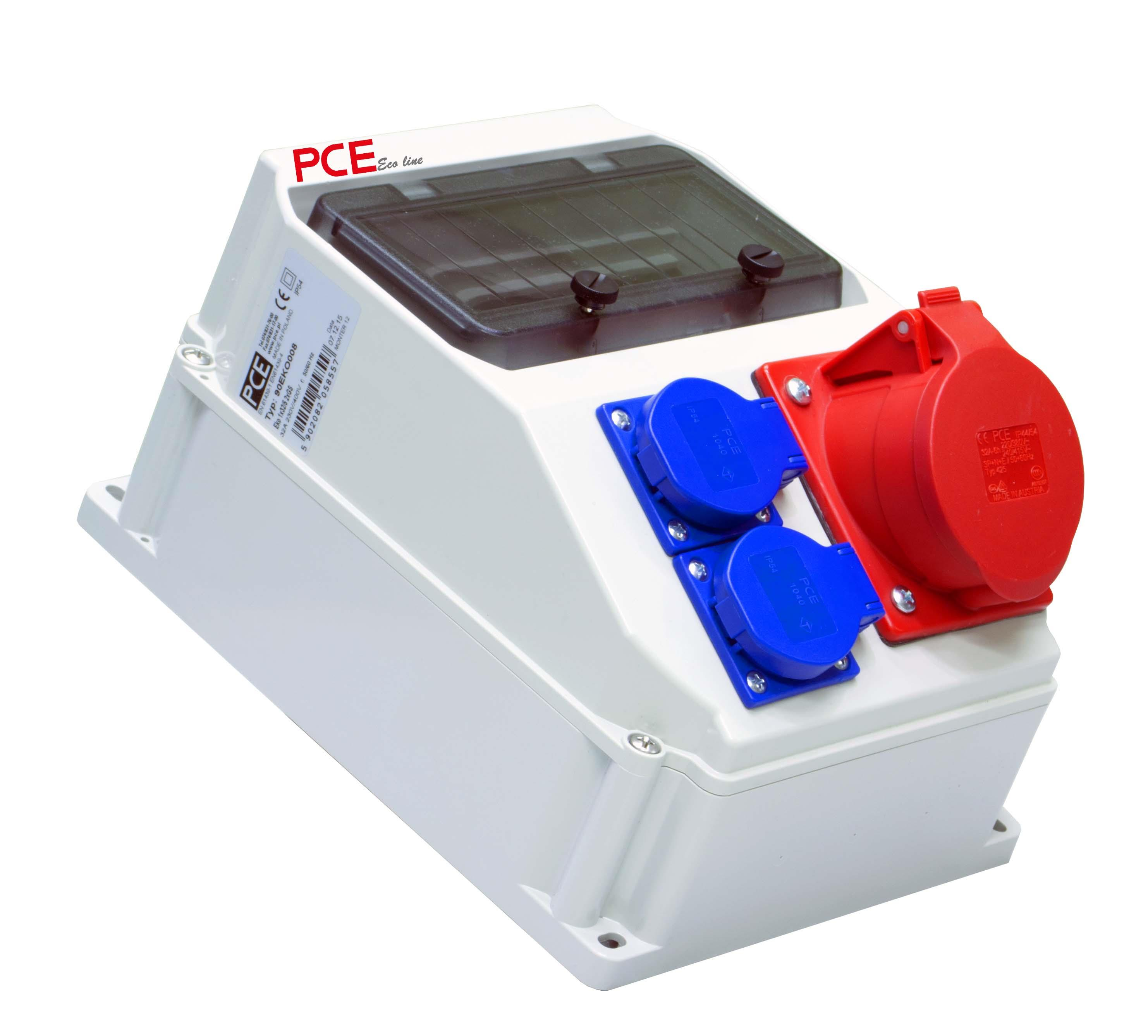 PCE Rozdzielnica stacjonarna typ LUBLIN 9M 32/5 2GS 230V IP54 ECOline 90EKO008