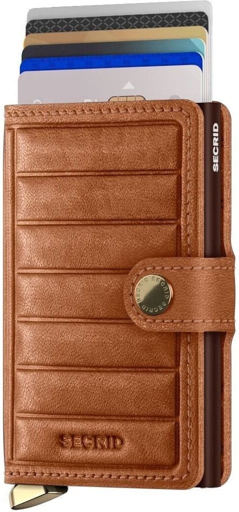 Secrid Emboss Lines Cognac Miniwallet, cognac