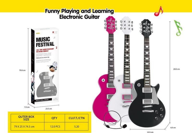 Lean Sport Zestaw Gitara + Mikrofon Róż