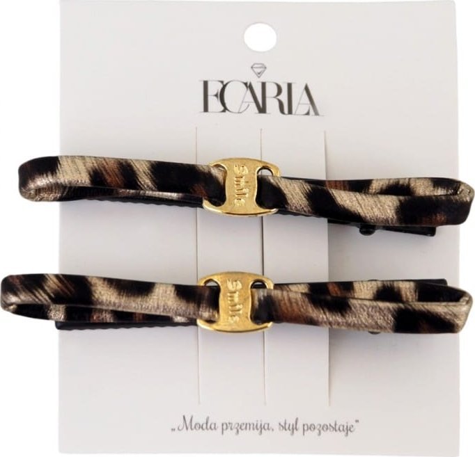 Zestaw 2 spinek do włosów 7cm panterka SP337