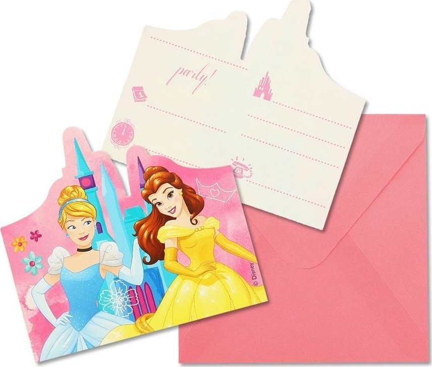 Zaproszenia z kopertami Princess Live Stoty 6szt