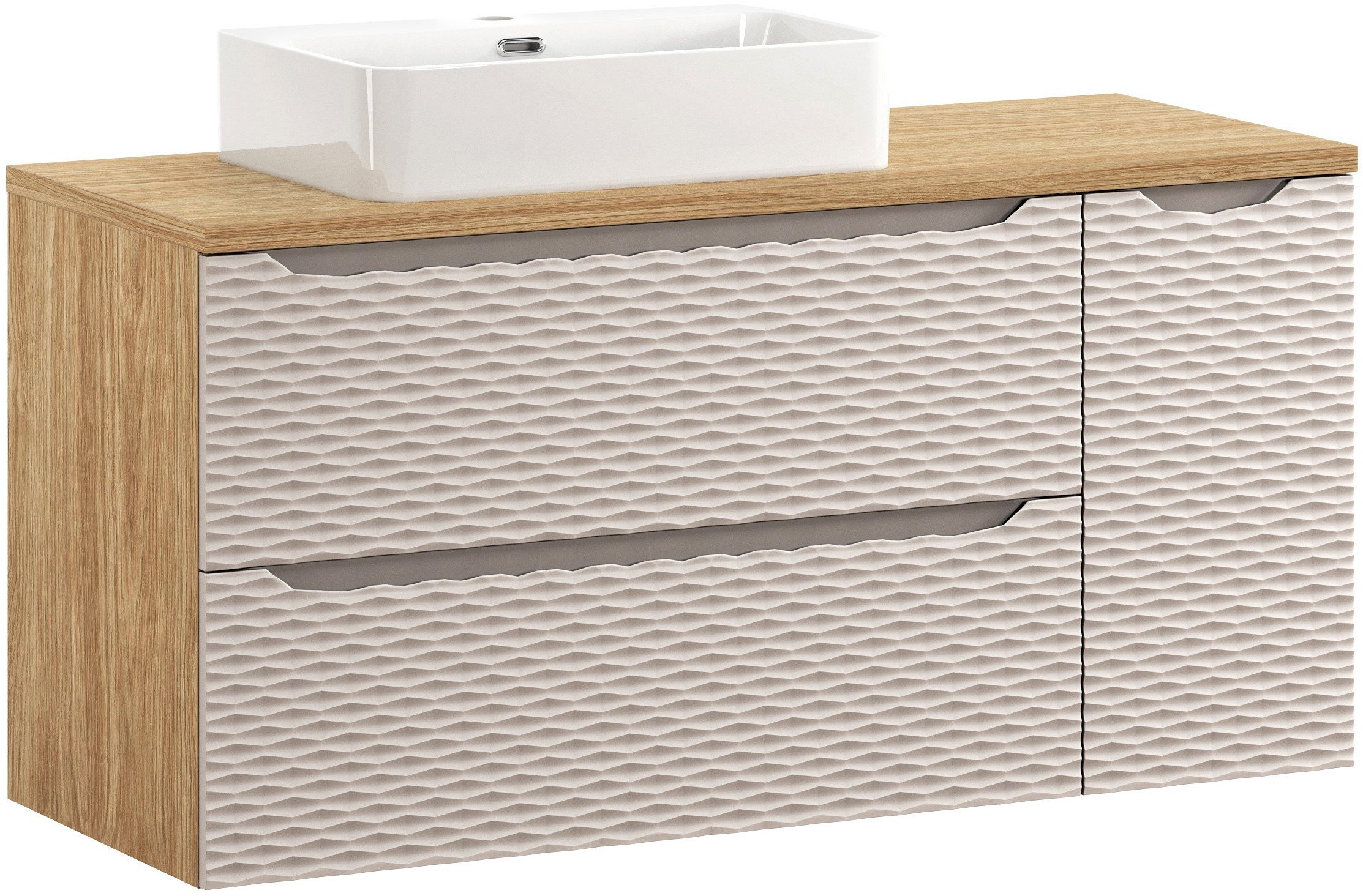 Zestaw meblowy 120cm z blatem i umywalką nablatową Trust