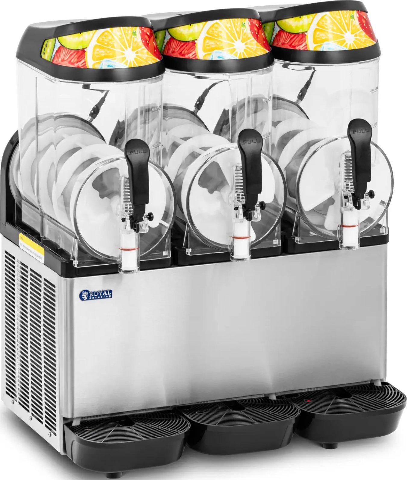 Royal Catering Granitor maszyna do napojów slush sorbetów potrójna LED 3 x 12 l 960 W Granitor maszyna do napojów slush sorbetów potrójna LED 3 x 12 l