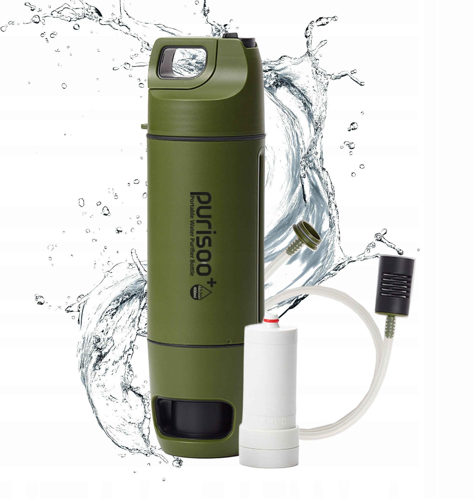 EXTRALINK PURISOO+ BUTELKA Z SYSTEMEM FILTRUJĄCYM Z POMPKĄ 400ML