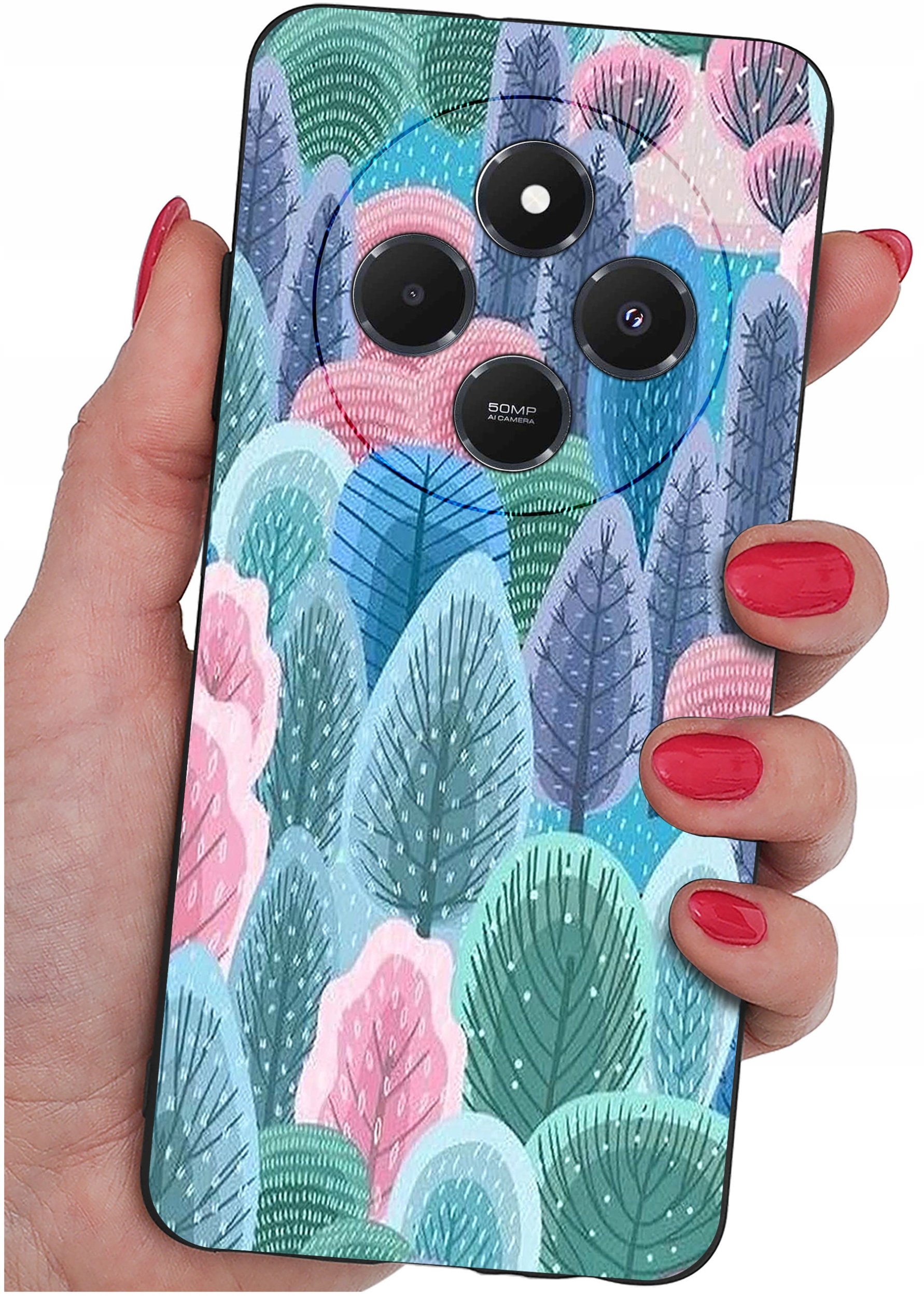 Etui do Xiaomi Redmi 14C WZORY |SILIKONOWE MATT CASE + SZKŁO 9H