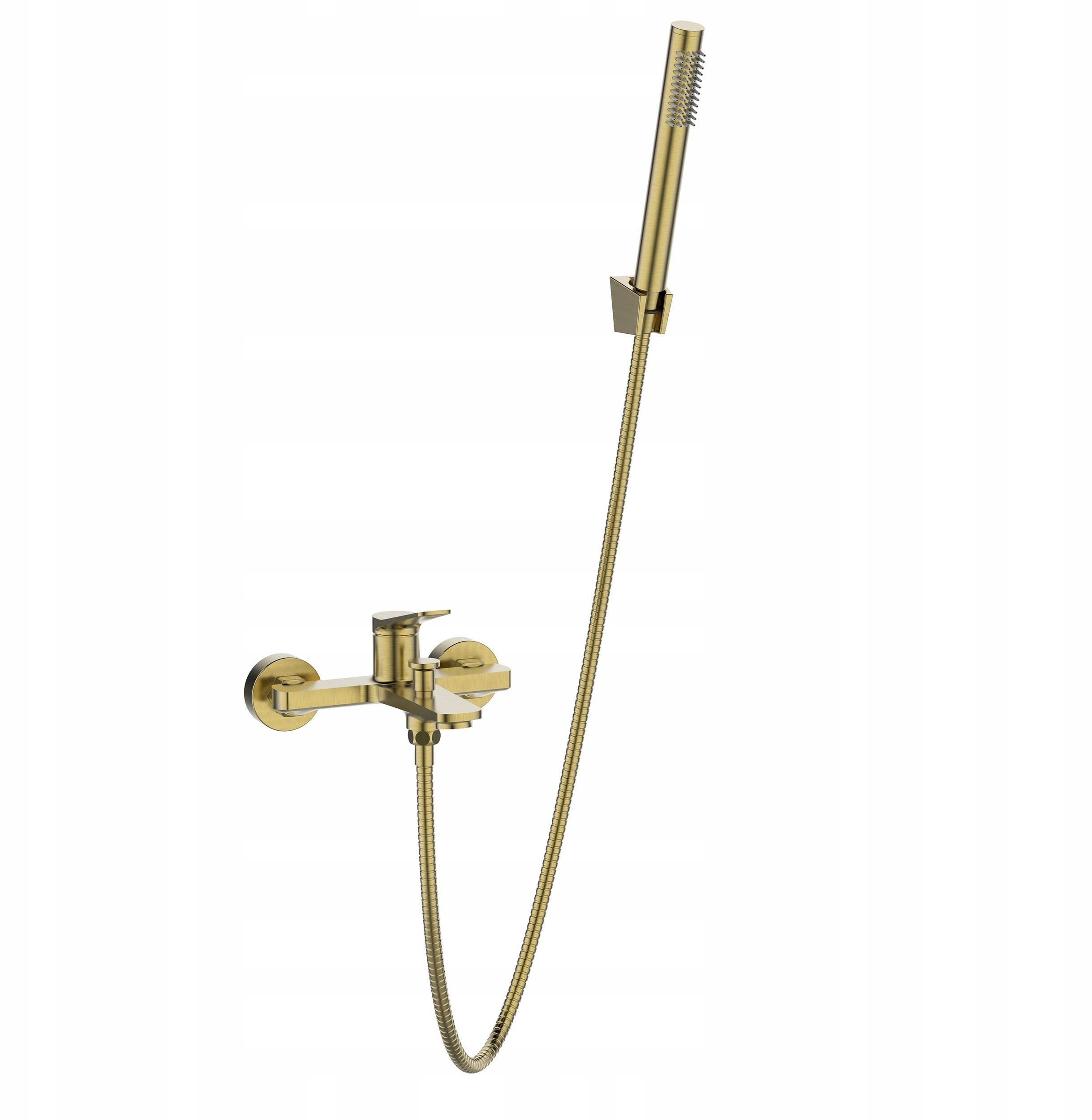 Invena bateria wannowa z zestawem natryskowym Alonia, złoto szczotkowane BW-70-009-V